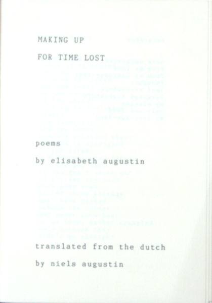 Augustin, Elisabeth. - Making up for time lost.