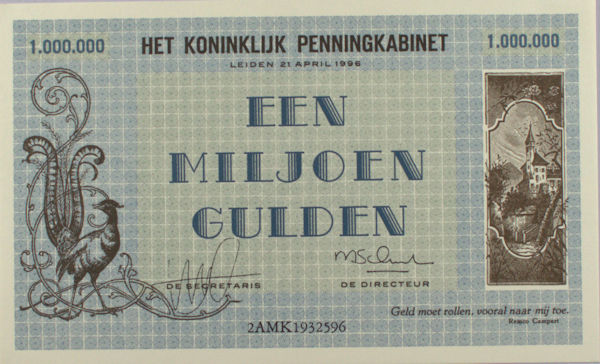  - Bankbiljet van een miljoen gulden.