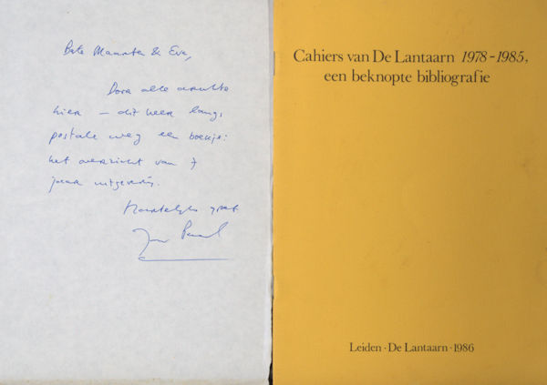 (Hinrichs, Jan Paul). - Cahiers van De Lantaarn 1978-1985