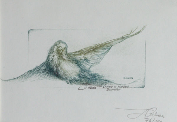 Hieke, Bernd. - Exlibris voor Christa u. Manfred Baumller.